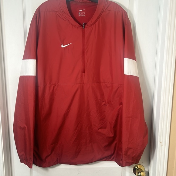 NIKE MEN WIND BREAKER HALF ZIPPER two side zippers BURGUNDY IN SIZE XXL - Picture 2 of 7